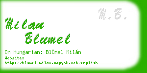milan blumel business card