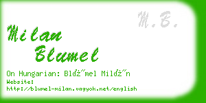 milan blumel business card